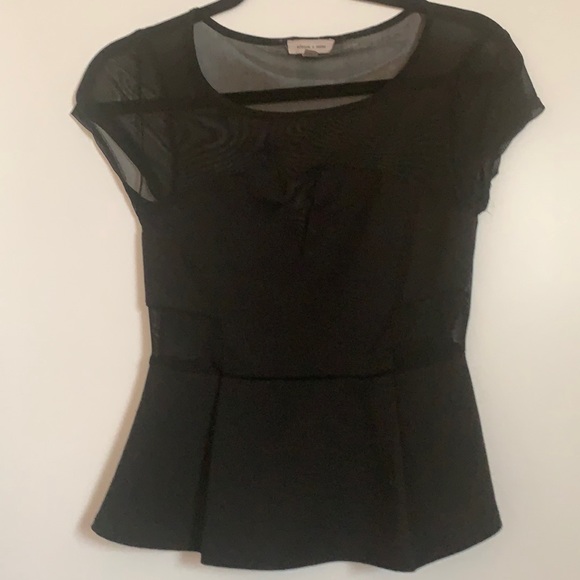 Urban Outfitters: Silence and Noise, small mesh cut out peplum top - Picture 2 of 5
